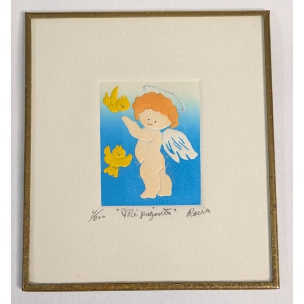 Rocio Pindter Mi Pajarito Limited Edition Print Framed 'My little bird'